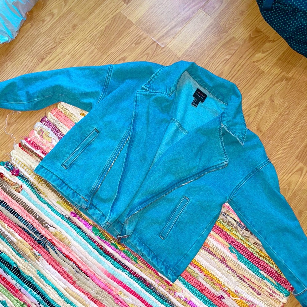 Denim moto jacket